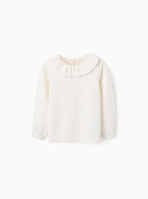 Pull en Maille Fine avec Volants - Kiabi