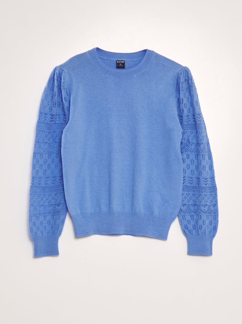 Pull en maille fine Bleu - Kiabi