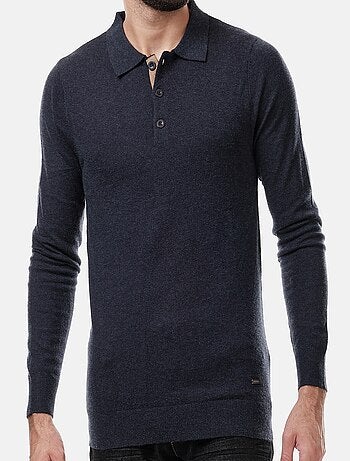 Pull en maille fine col polo