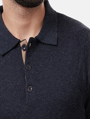 Pull en maille fine col polo