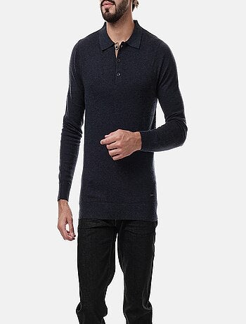 Pull en maille fine col polo