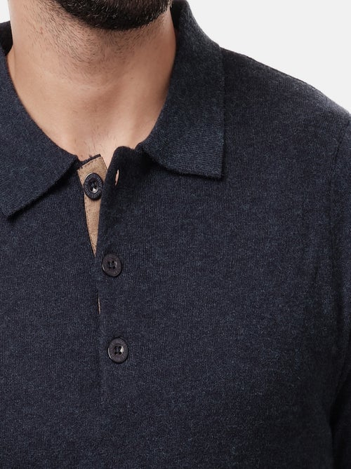 Pull en maille fine col polo - Kiabi