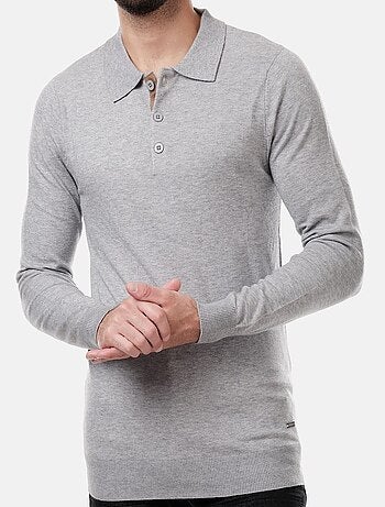 Pull en maille fine col polo