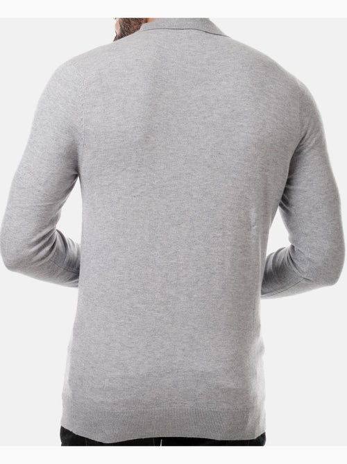 Pull en maille fine col polo - Kiabi