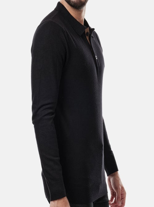 Pull en maille fine col polo - Kiabi