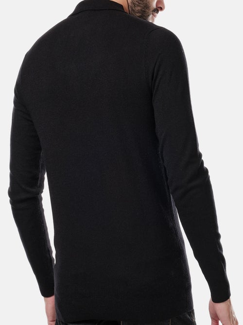 Pull en maille fine col polo - Kiabi