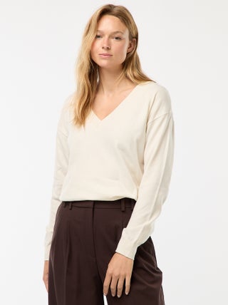 Pull en maille fine col V