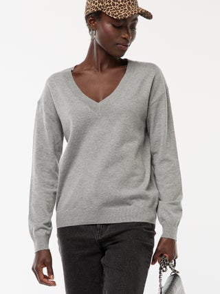 Pull en maille fine col V