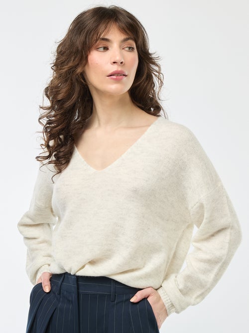 Pull en maille fine col V 'JDY' - Kiabi