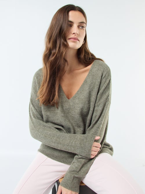Pull en maille fine col V 'JDY' - Kiabi