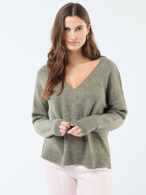 Pull en maille fine col V 'JDY' - Kiabi