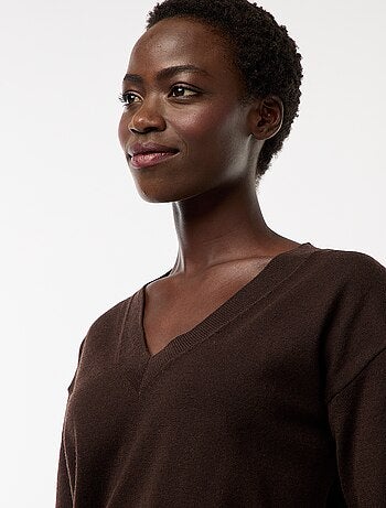 Pull en maille fine col V