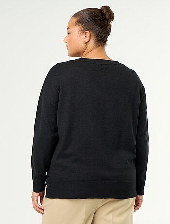 Pull en maille fine col V