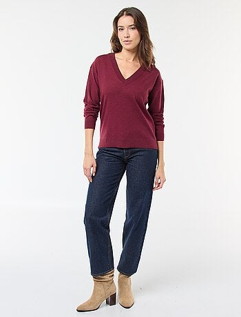 Pull en maille fine col V