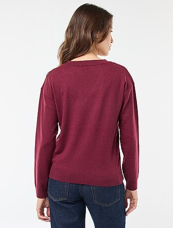 Pull en maille fine col V