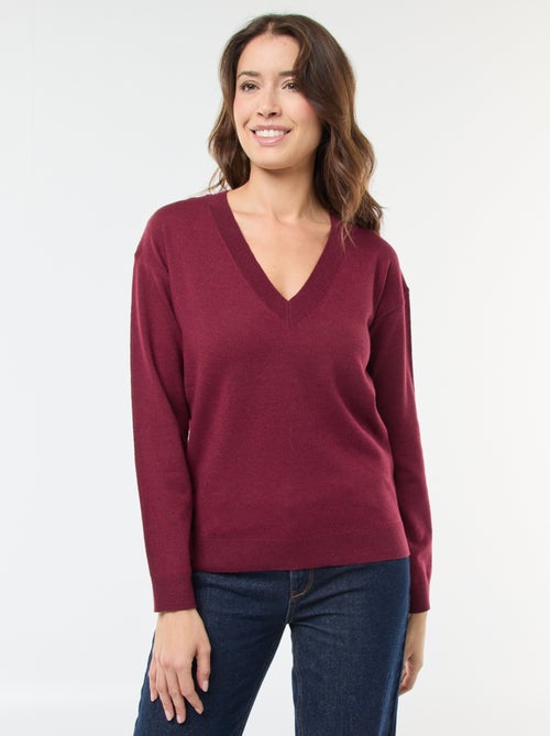 Pull en maille fine col V - Kiabi Pull en maille fine col V - Kiabi