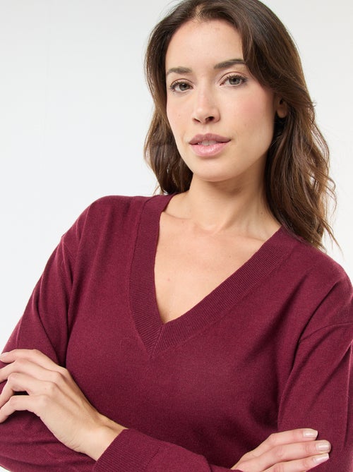 Pull en maille fine col V - Kiabi Pull en maille fine col V - Kiabi