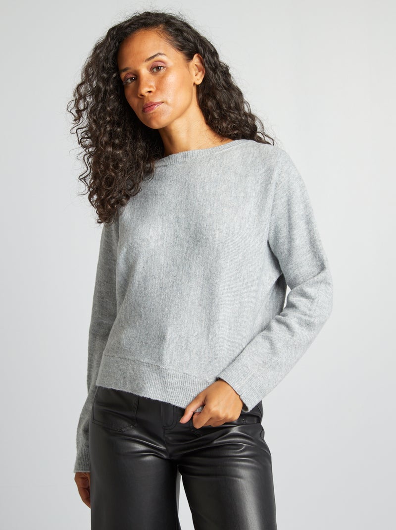 Pull en maille fine Gris - Kiabi
