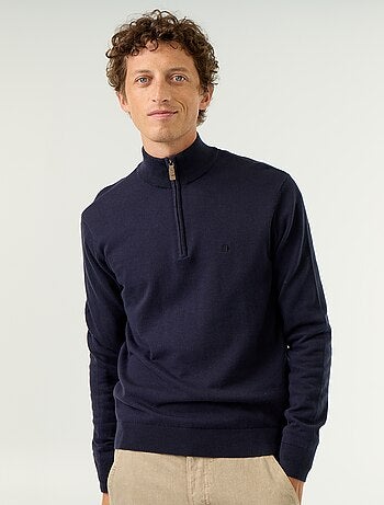 Pull en maille fine jauge avec col camionneur