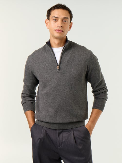 Pull en maille fine jauge avec col camionneur - Kiabi