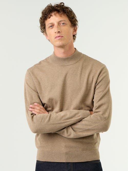 Pull en maille fine jauge avec col montant - Kiabi Pull en maille fine jauge avec col montant - Kiabi