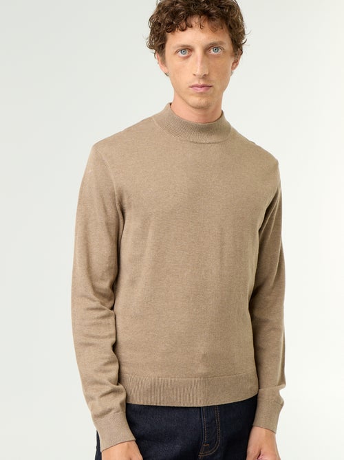 Pull en maille fine jauge avec col montant - Kiabi Pull en maille fine jauge avec col montant - Kiabi