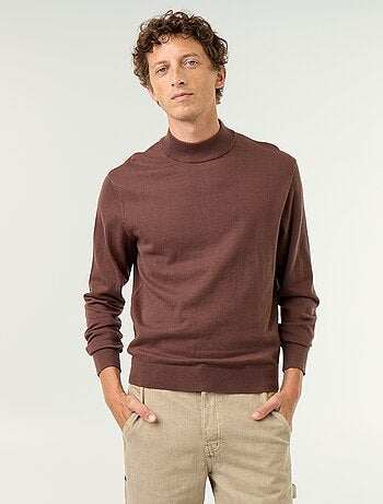 Pull en maille fine jauge avec col montant