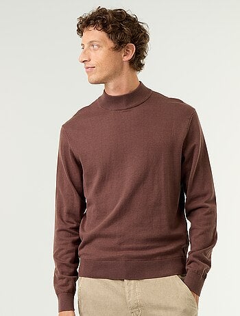 Pull en maille fine jauge avec col montant