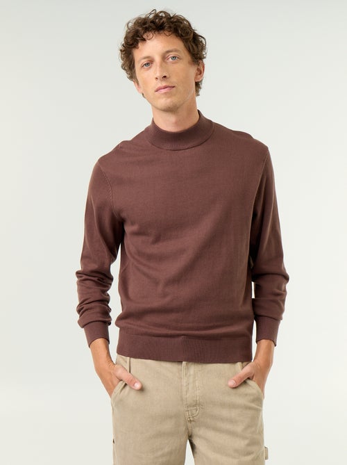 Pull en maille fine jauge avec col montant - Kiabi