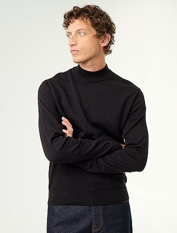 Pull en maille fine jauge avec col montant