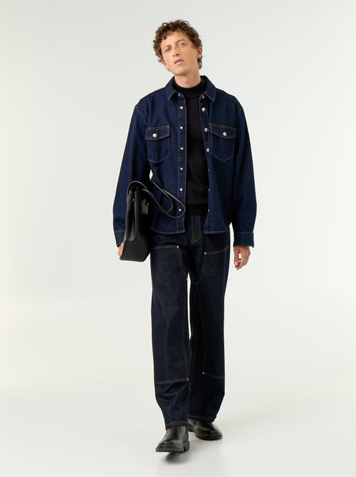 Pull en maille fine jauge avec col montant - Kiabi