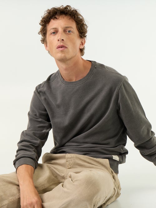 Pull en maille fine jauge côtelée - Kiabi