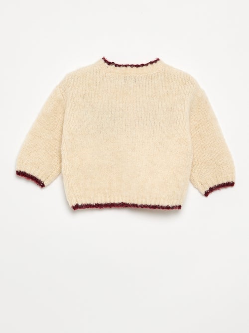 Pull en maille fine jauge imprimé 'cœurs' - Kiabi Pull en maille fine jauge imprimé 'cœurs' - Kiabi