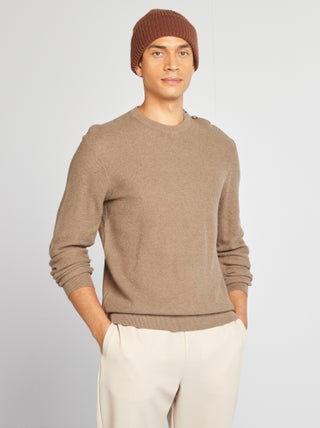 Pull en maille fine jauge type nid d'abeilles