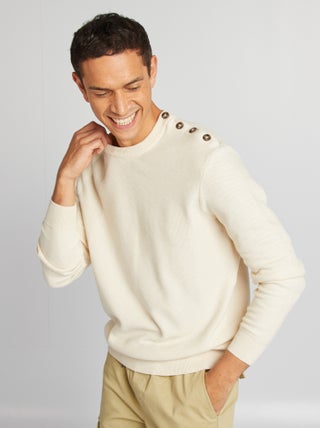 Pull en maille fine jauge type nid d'abeilles