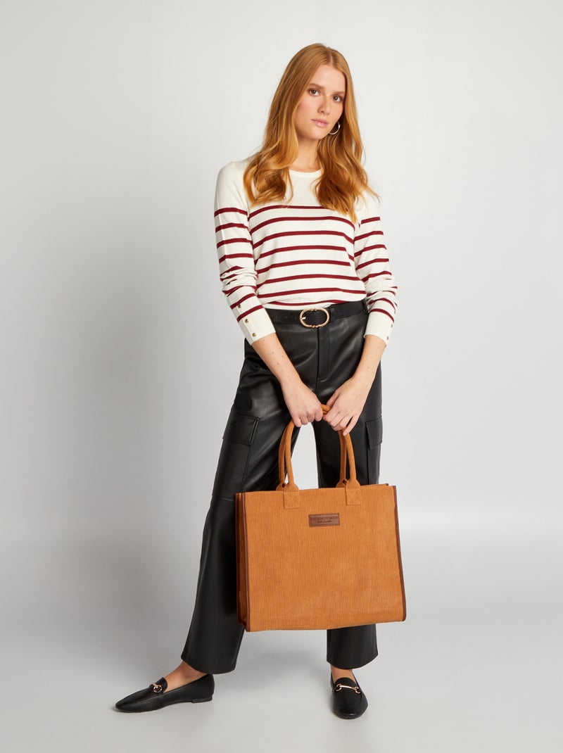 Pull en maille fine Rayé rouge - Kiabi