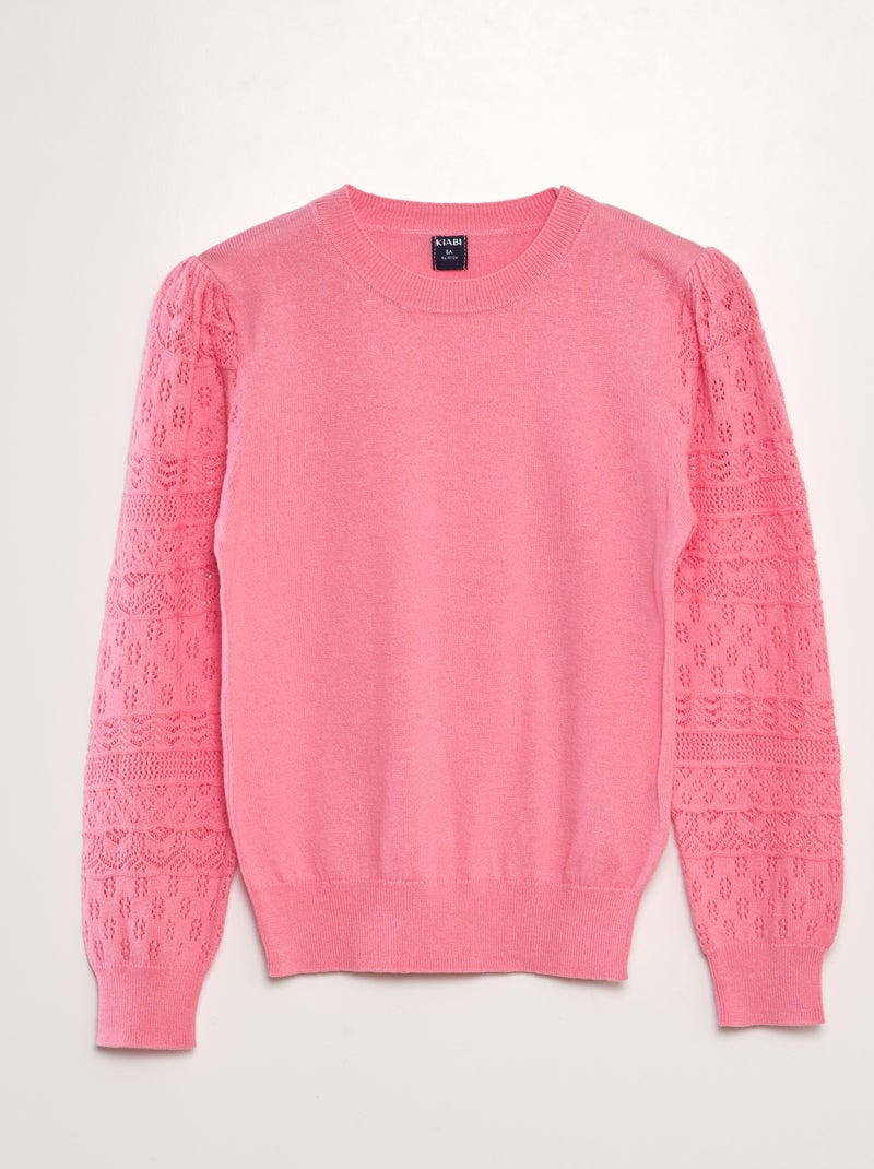 Pull en maille fine rose - Kiabi