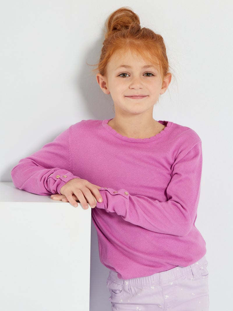 Pull en maille fine violet rose - Kiabi