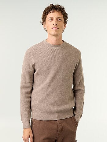 Pull en maille gaufrée à col rond