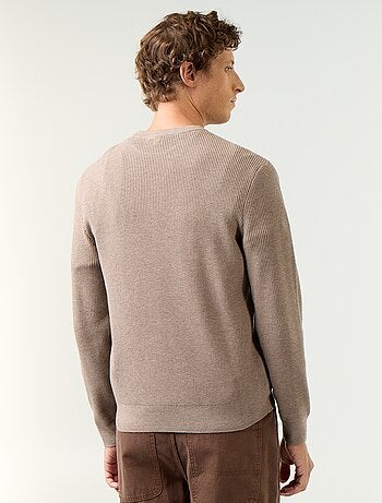 Pull en maille gaufrée à col rond