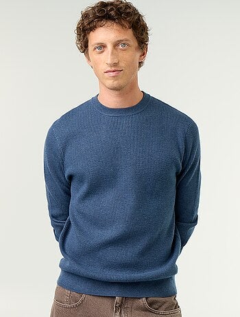 Pull en maille gaufrée à col rond