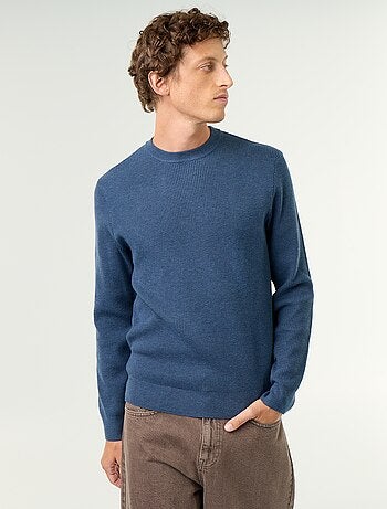 Pull en maille gaufrée à col rond
