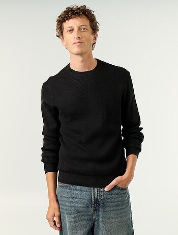 Pull en maille gaufrée à col rond