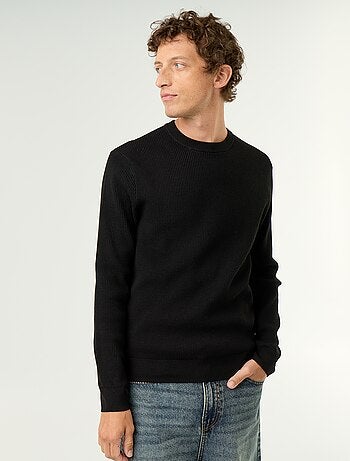 Pull en maille gaufrée à col rond