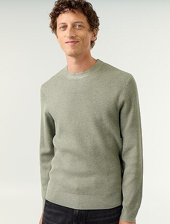 Pull en maille gaufrée à col rond