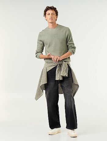 Pull en maille gaufrée à col rond