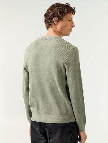 Pull en maille gaufrée à col rond