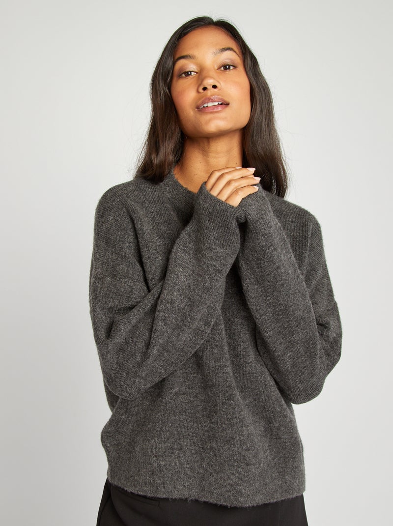 Pull en maille Gris - Kiabi