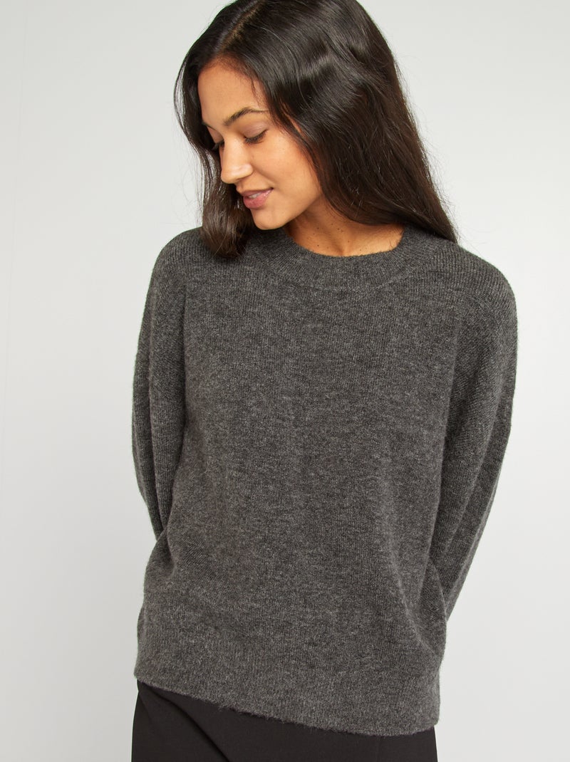 Pull en maille Gris - Kiabi