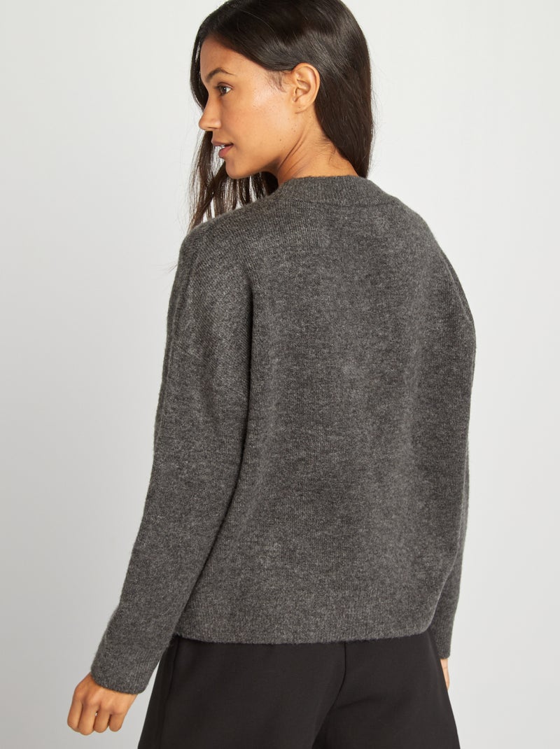 Pull en maille Gris - Kiabi
